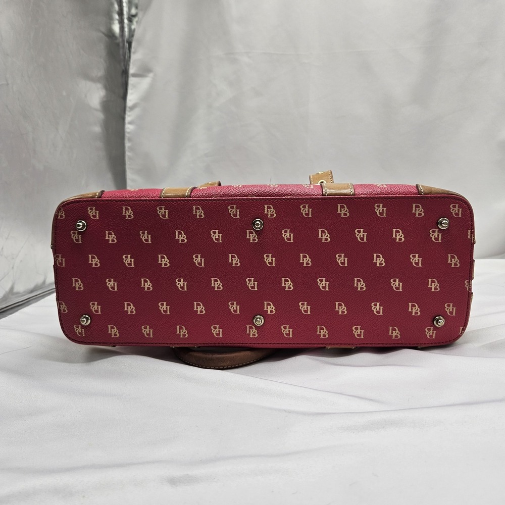 Dooney & Bourke Pink Monogram Logo Domed Satchel Handbag Double Handle Purse - Picture 8 of 16
